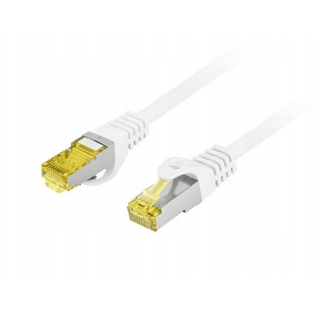 Patchcord Lanberg S/FTP kat.6A 0,25m LSZH CU fluke passed biely