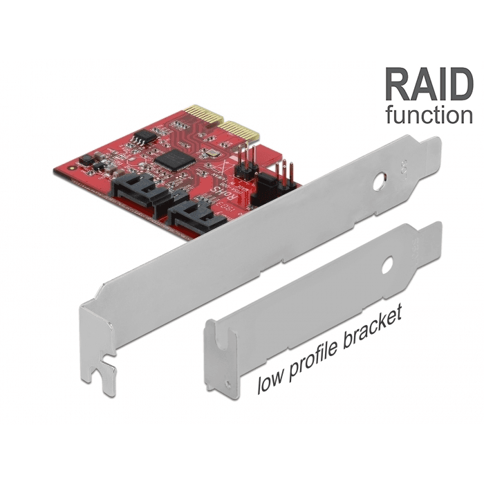 2-portová SATA PCI Express x2 karta s RAID 1 - zrkadlenie dát Delock 90406