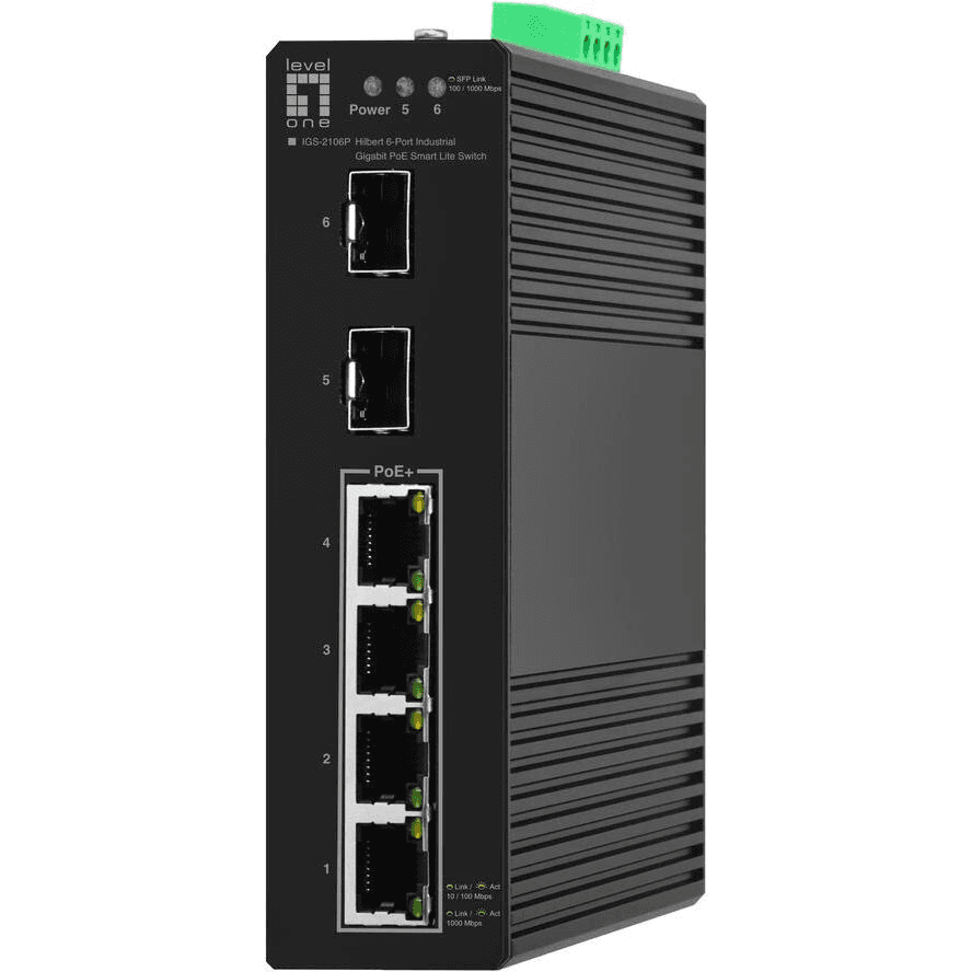 LevelOne IGS-2106P sieťový prepínač Riadený L2 Gigabit Ethernet (10/100/1000) Podpora napájania cez Ethernet (PoE) Čierna