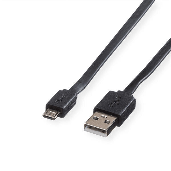 Secomp USB 2.0 A - Micro B, M/M, 1m USB kábel USB A - Micro-USB B, čierny