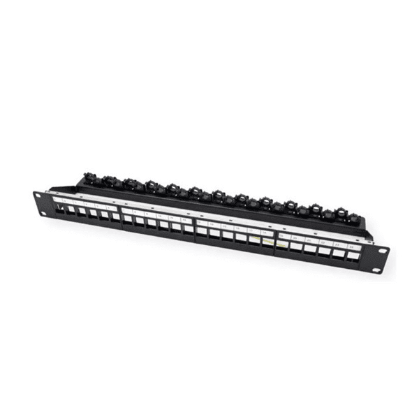 ROLINE Patch panel pre keystone 19", tienený, 24 portov, neosadený,