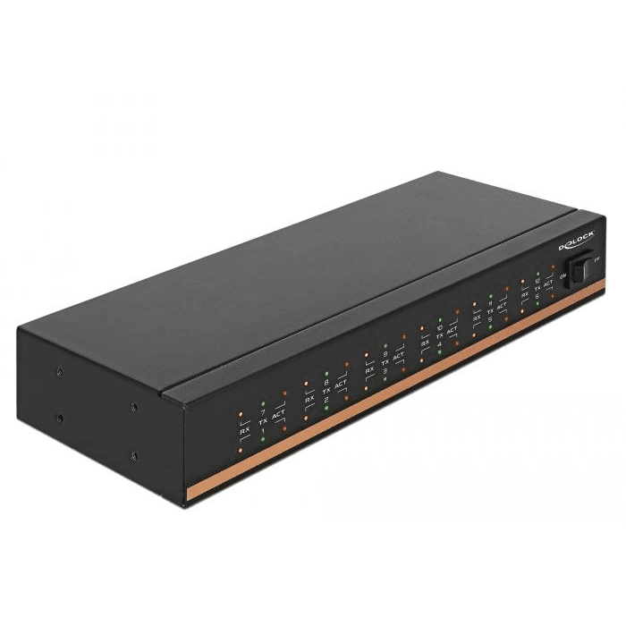 USB 2.0 Hub - 12x RS-232 s ESD ochranou 15kV, rozšírený rozsah teplôt
