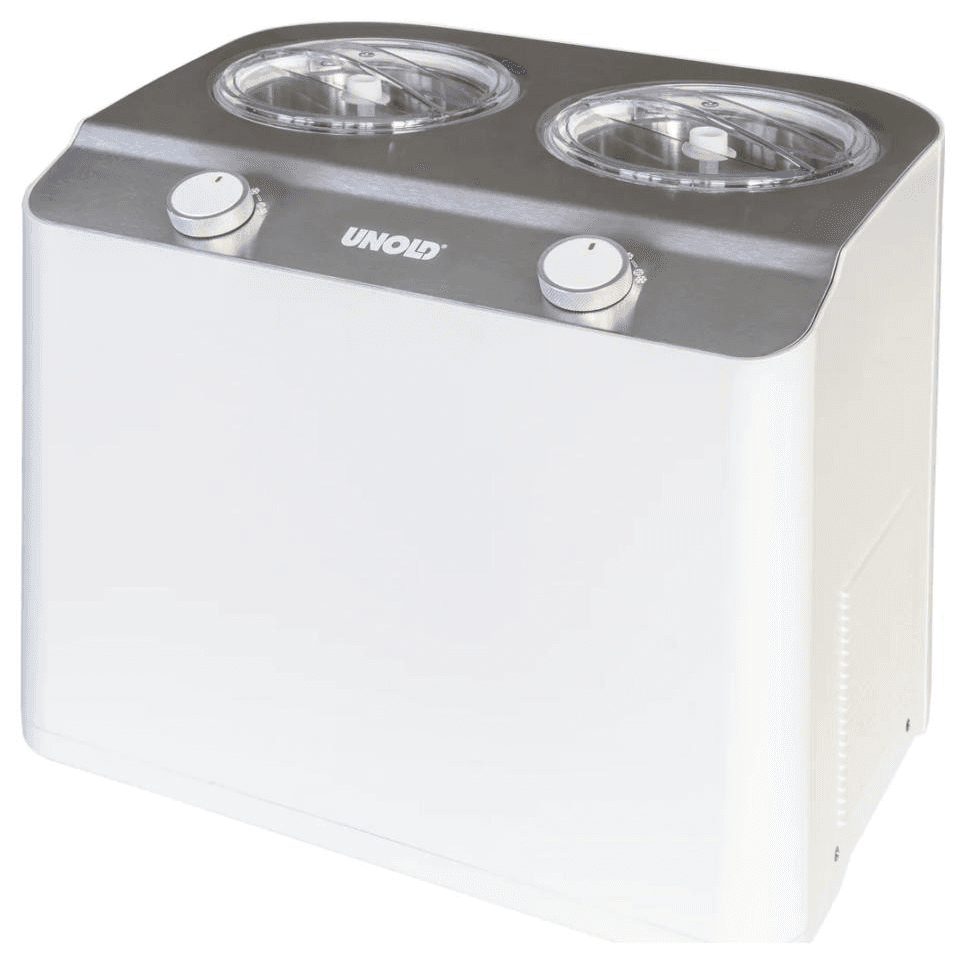 Unold Doppio Kompresorový výrobník zmrzliny 2,4 L 250 W Saténová oceľ, Biela