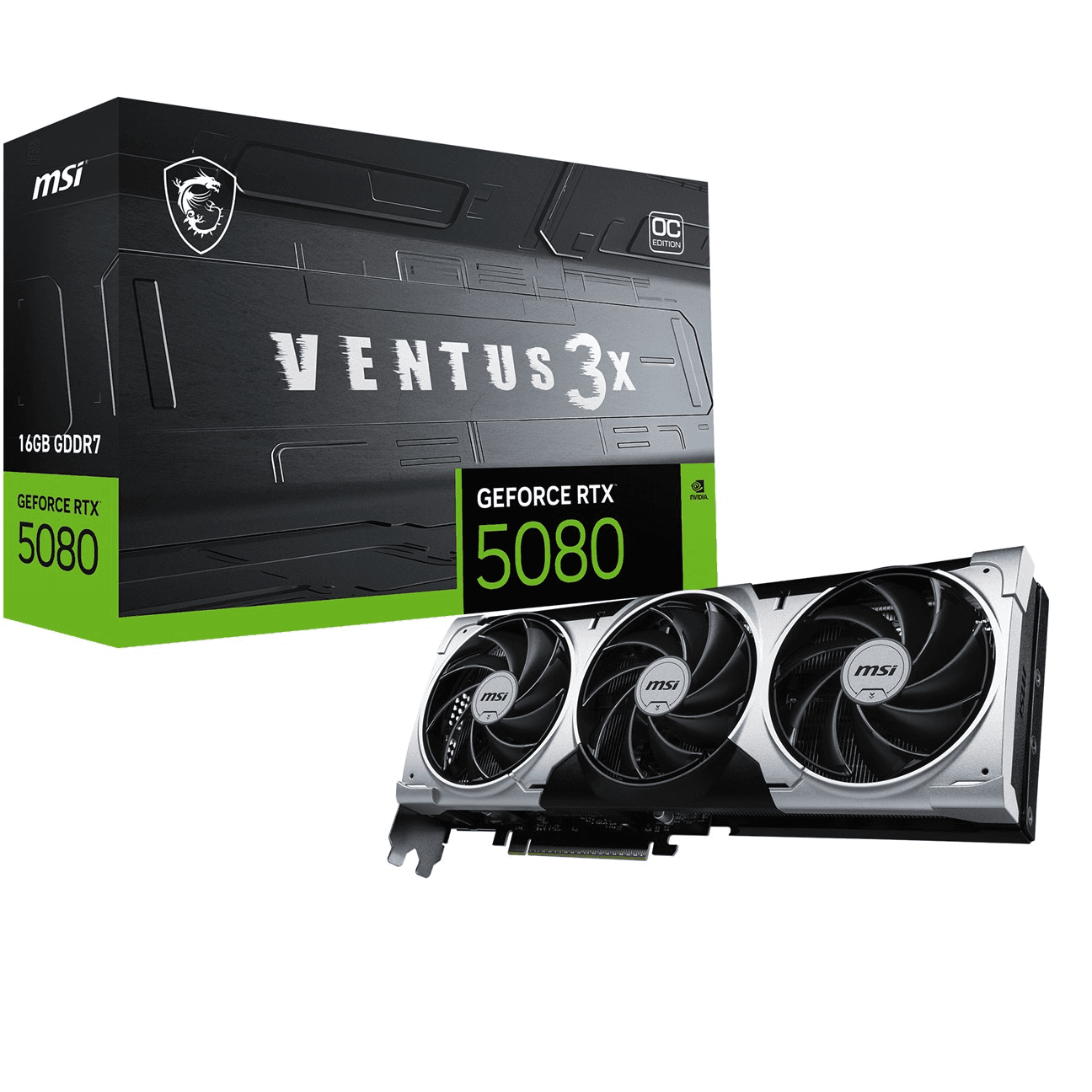 MSI VENTUS GEFORCE RTX 5080 16G 3X OC PLUS grafická karta NVIDIA 16 GB GDDR7