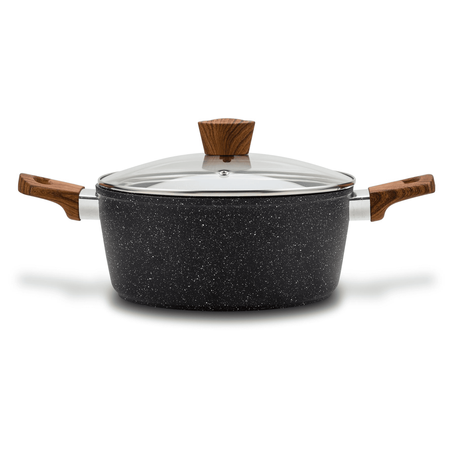 Hrniec tradičný NAVA granitový so sklenenou pokrievkou NATURE 24 cm 4,5 l