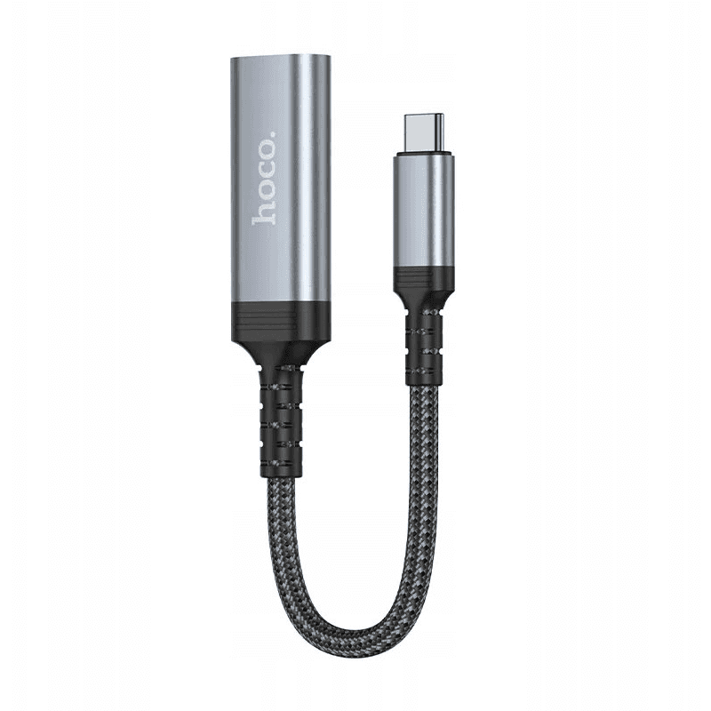 USB C kábel na HDMI (samica) Hoco 4K 30Hz 0,2 m UA43A sivý