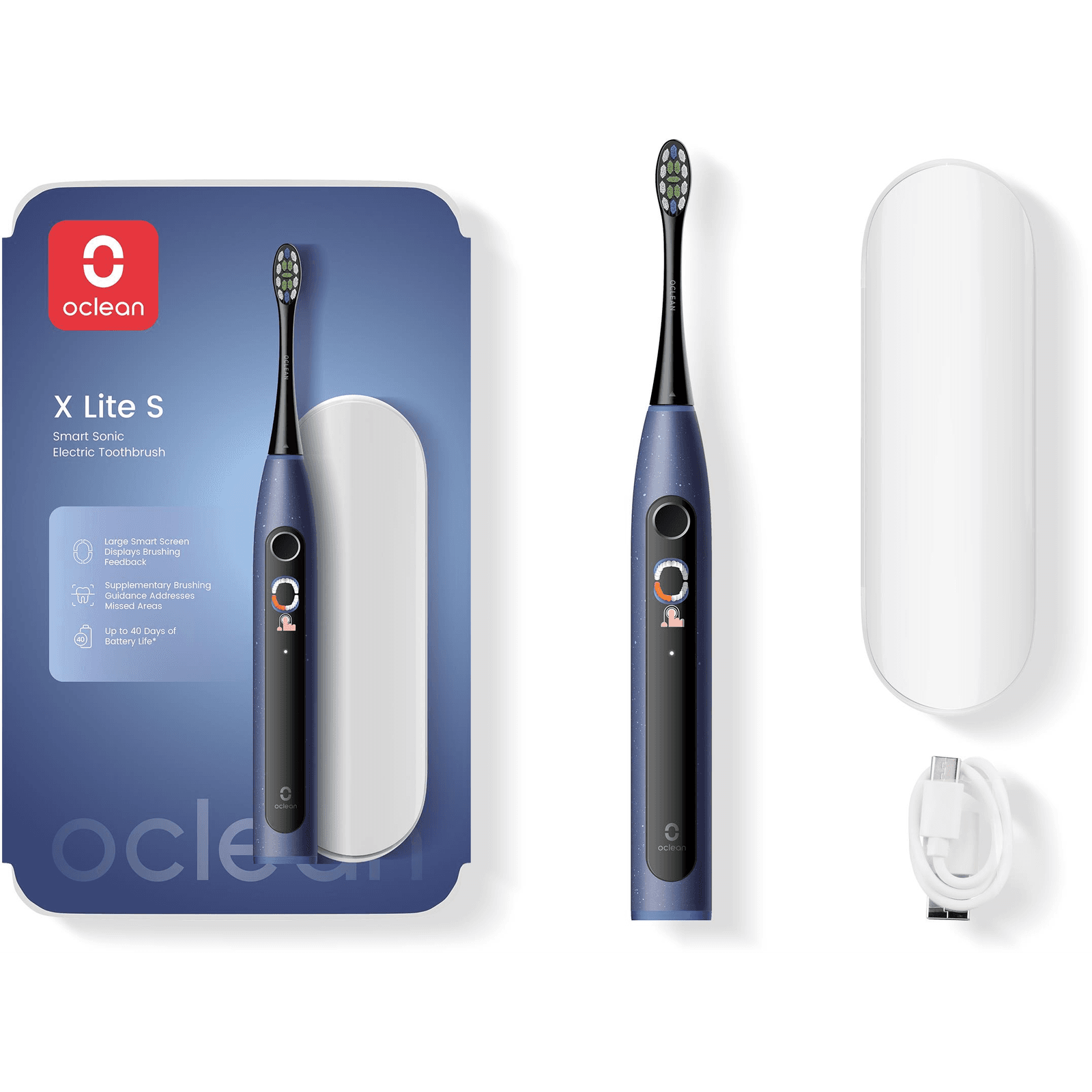 Oclean X Lite Set Dark Blue púzdro a sonická kefka, tmavo modrý