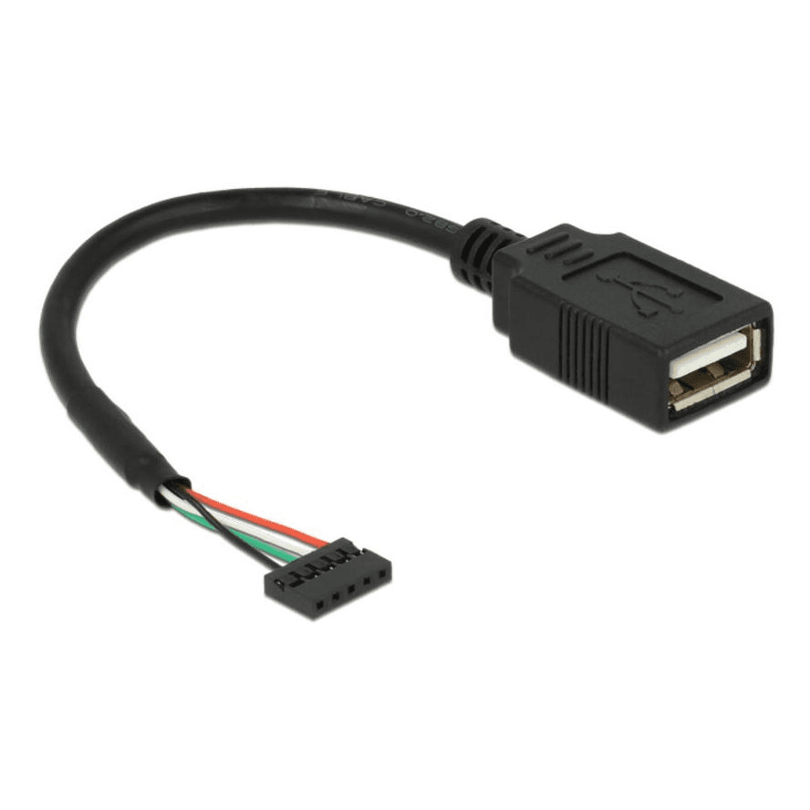 USB 2.0 kábel s 2,00 mm 5-pinovou lištou > USB 2.0 A samica 15cm Delock