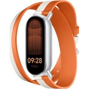 Štýlový kožený náramok Xiaomi 140-180 mm bielo-oranžový