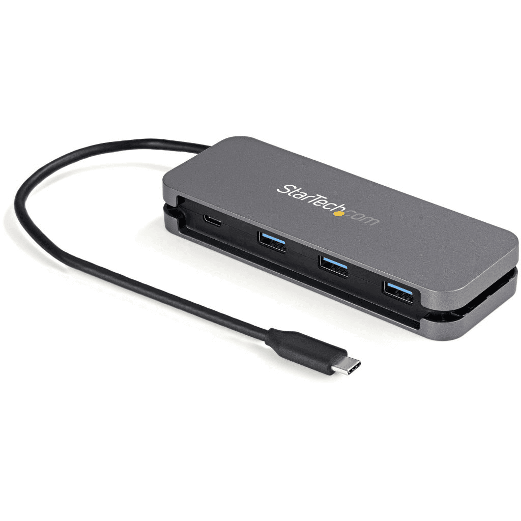 StarTech.com HB30CM3A1CB hub USB 3.2 Gen 1 (3.1 Gen 1) Type-C 5000 Mbit/s Čierna, Šedá