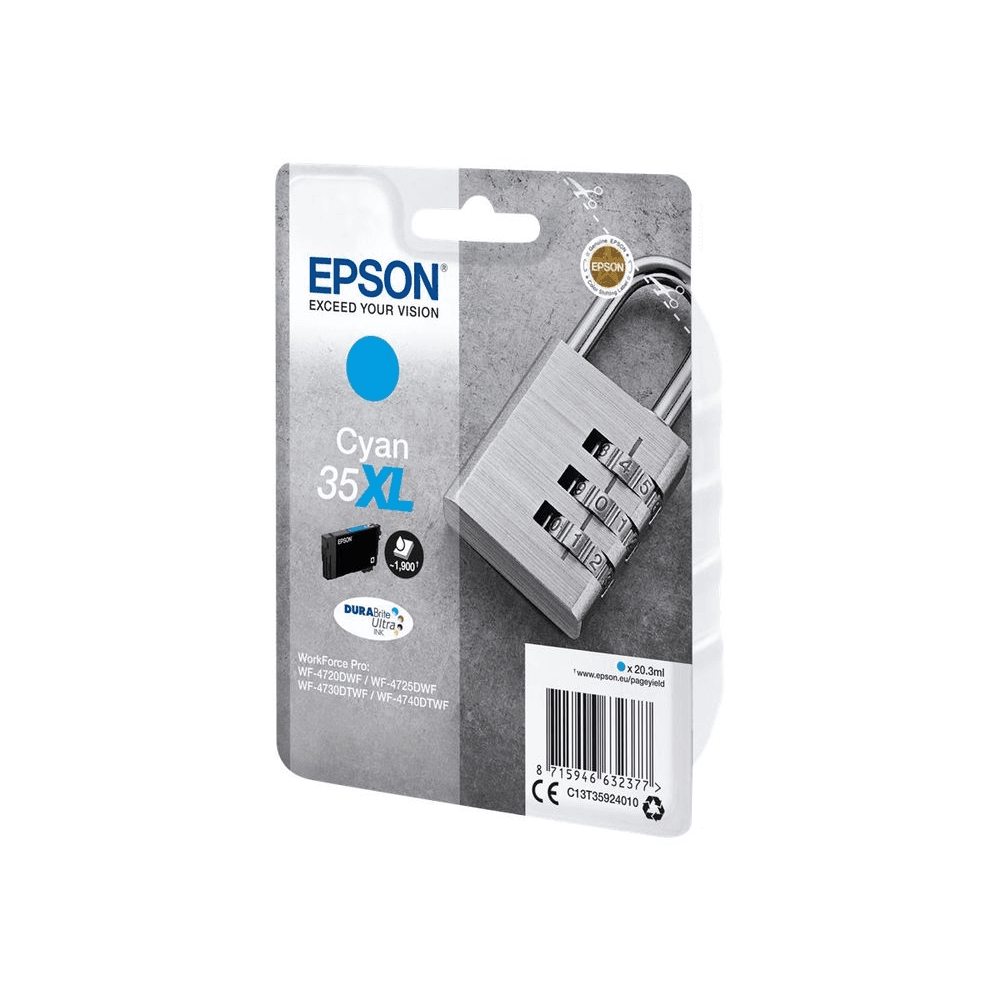 Epson Padlock C13T35924010 atramentová náplň 1 kusov Originál Vysoký (XL) výnos Azúrová