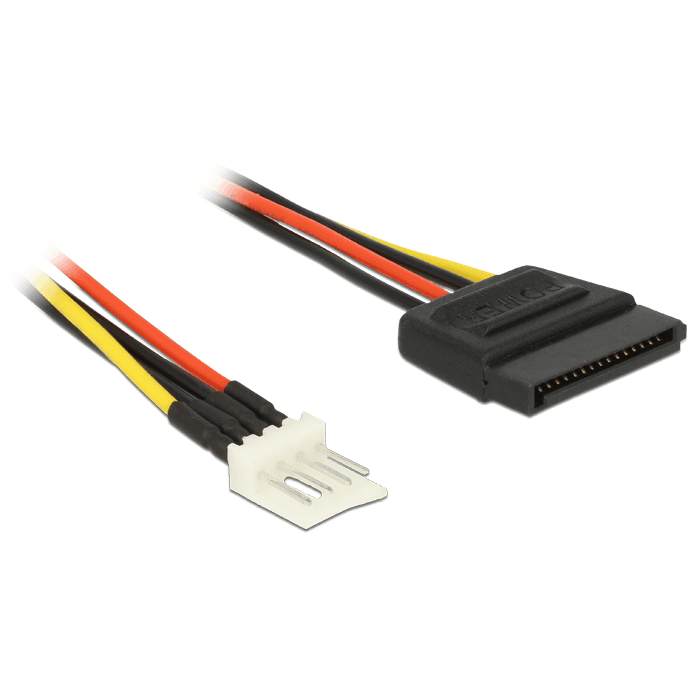 Napájací kábel SATA 15-pin samica na 4-pin samec Floppy, 40cm Delock 83878