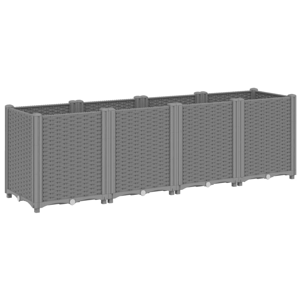 Kvetináč plast odtiene šedej a striebornej VidaXL 160 cm x 40 x 53 cm