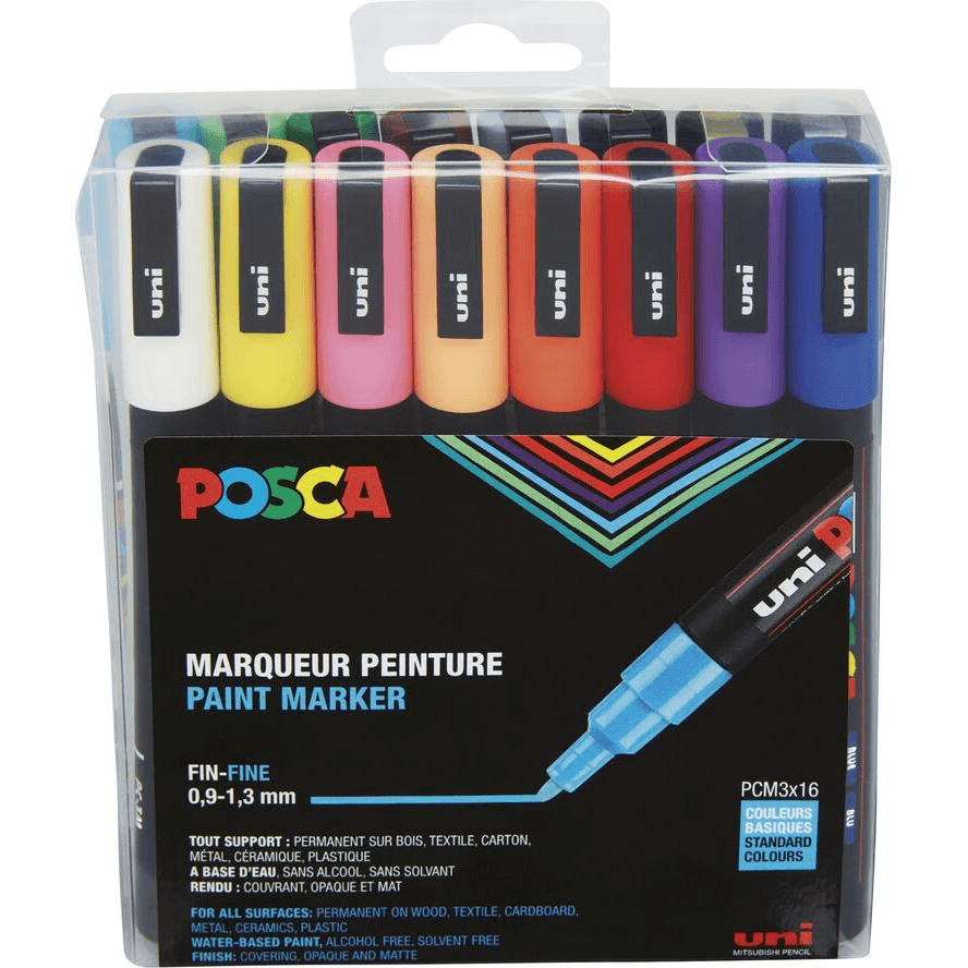 Marker na báze alkoholu UNI Posca PC-3M 16 ks