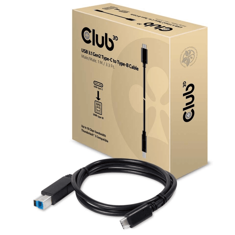 CLUB3D CAC-1524 USB kábel USB 3.1 Gen2 Type C USB B Čierna