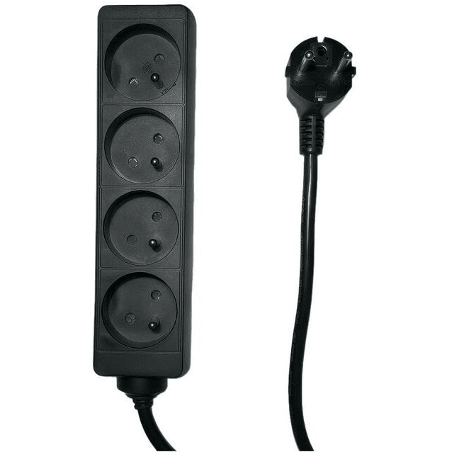 Microconnect MC-PS040150FRB prídavné napájanie 1,5 m 4 AC zásuvky/AC zásuviek Vnútorný Čierna