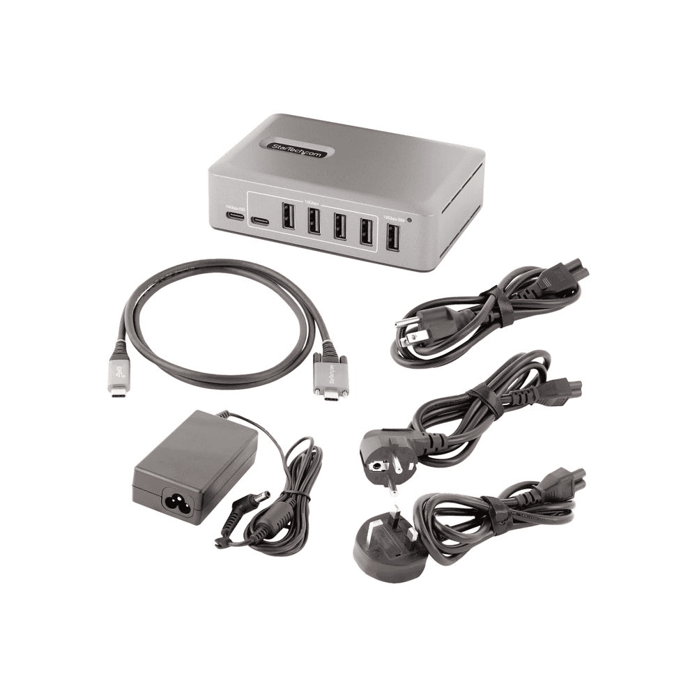 StarTech.com 10G8A2CS-USB-C- hub USB 3.2 Gen 2 (3.1 Gen 2) Type-C 10000 Mbit/s Šedá