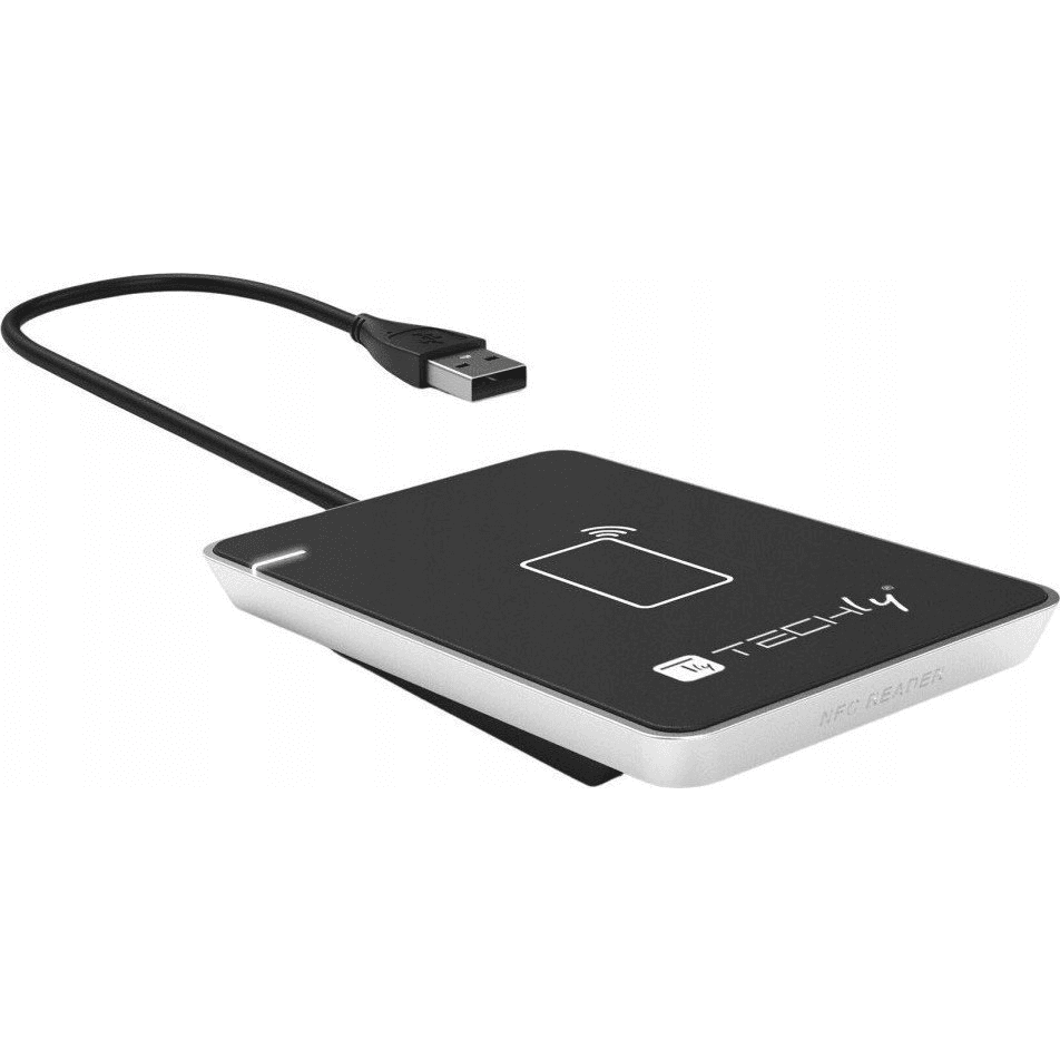 Techly I-CARD CAM-CIE RFID čítačka USB Čierna, Strieborná