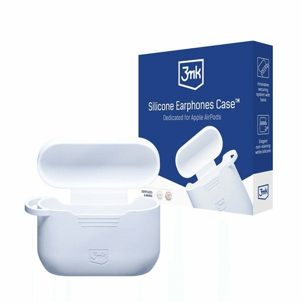 Biele silikónové puzdro na slúchadlá pre Apple AirPods Pro - 3mk Silicone