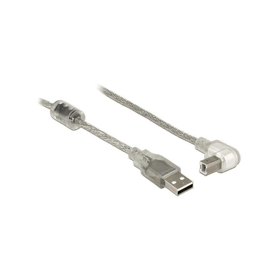USB 2.0 kábel typu A samec > USB 2.0 typu B samec, zahnutý, 2m Delock