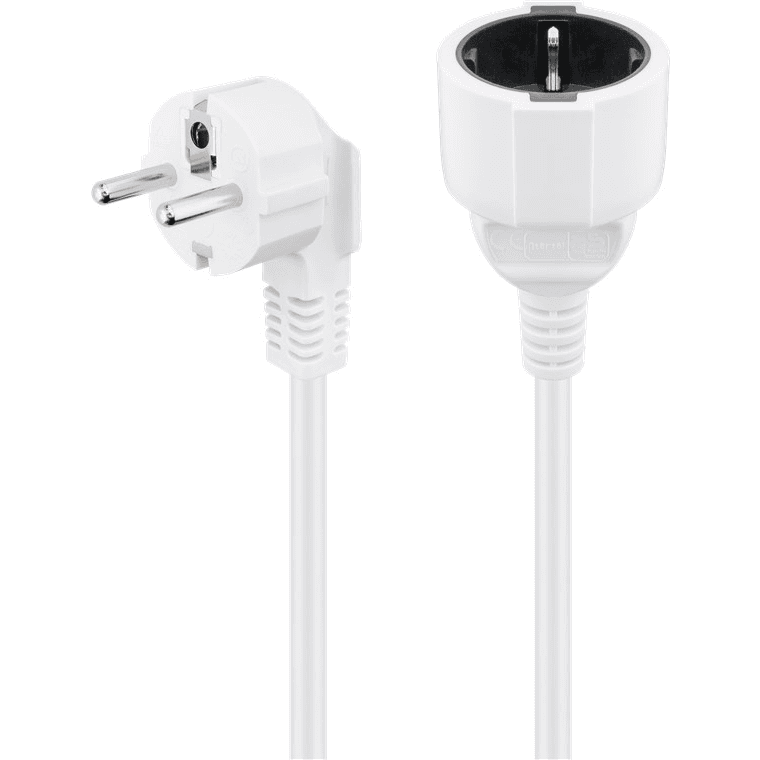 Predlžovací kábel s uzemnením, 2 m, biely, 250V, 16A