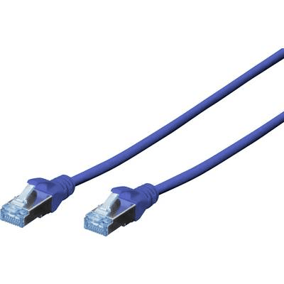 Krížený kábel Digitus RJ45, Cat5e, SF/UTP, 5 m, modrý