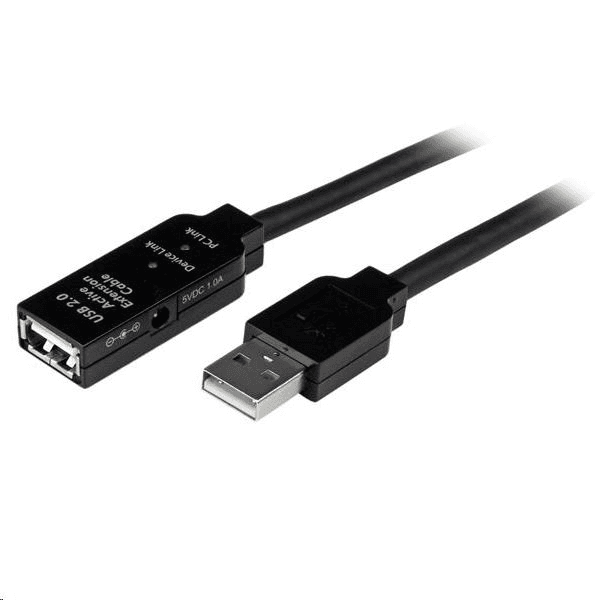 StarTech.com 10m, USB2.0 - USB2.0 USB kábel USB A Čierna