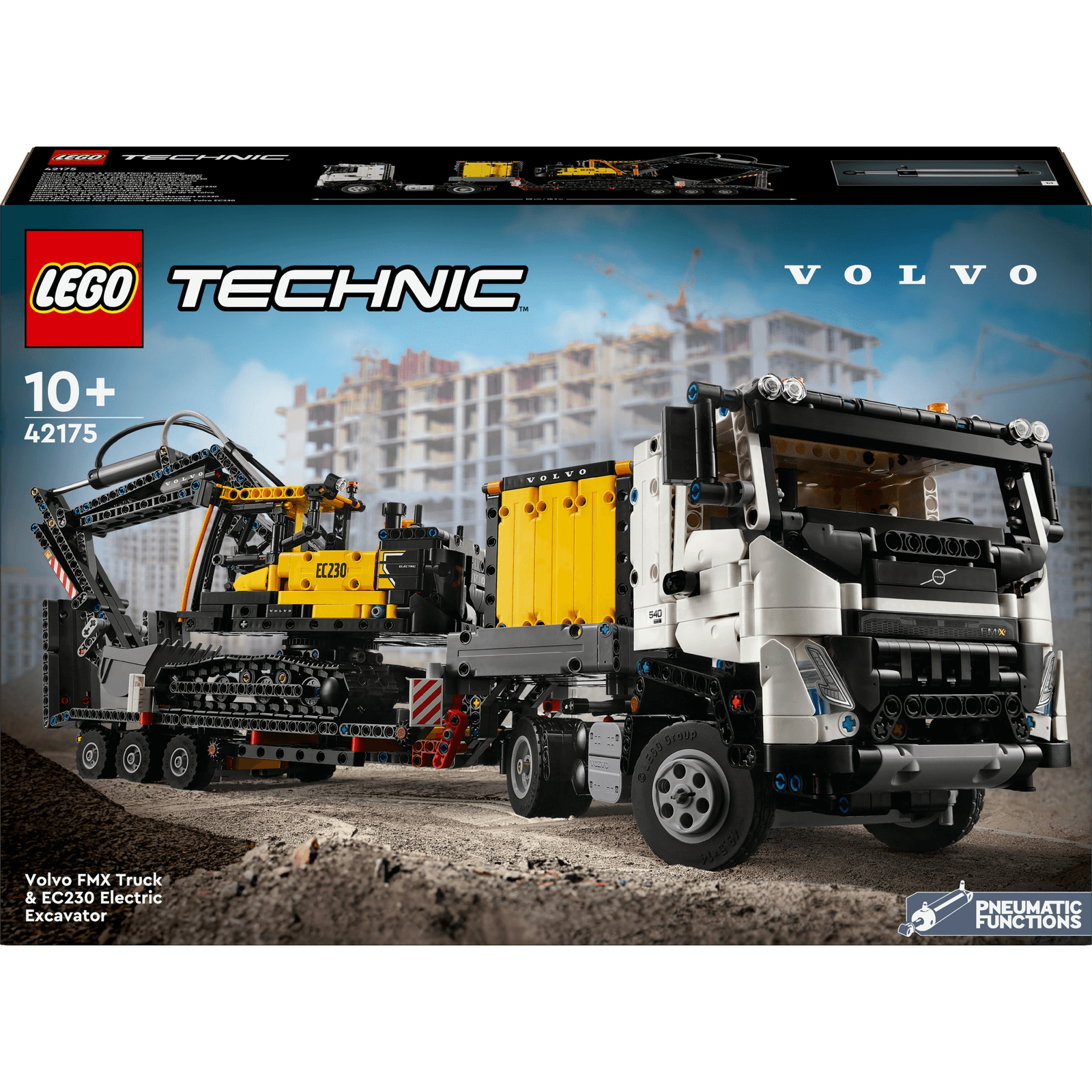 LEGO Technic 42175 Volvo FMX nákladné auto a elektrické rýpadlo EC230
