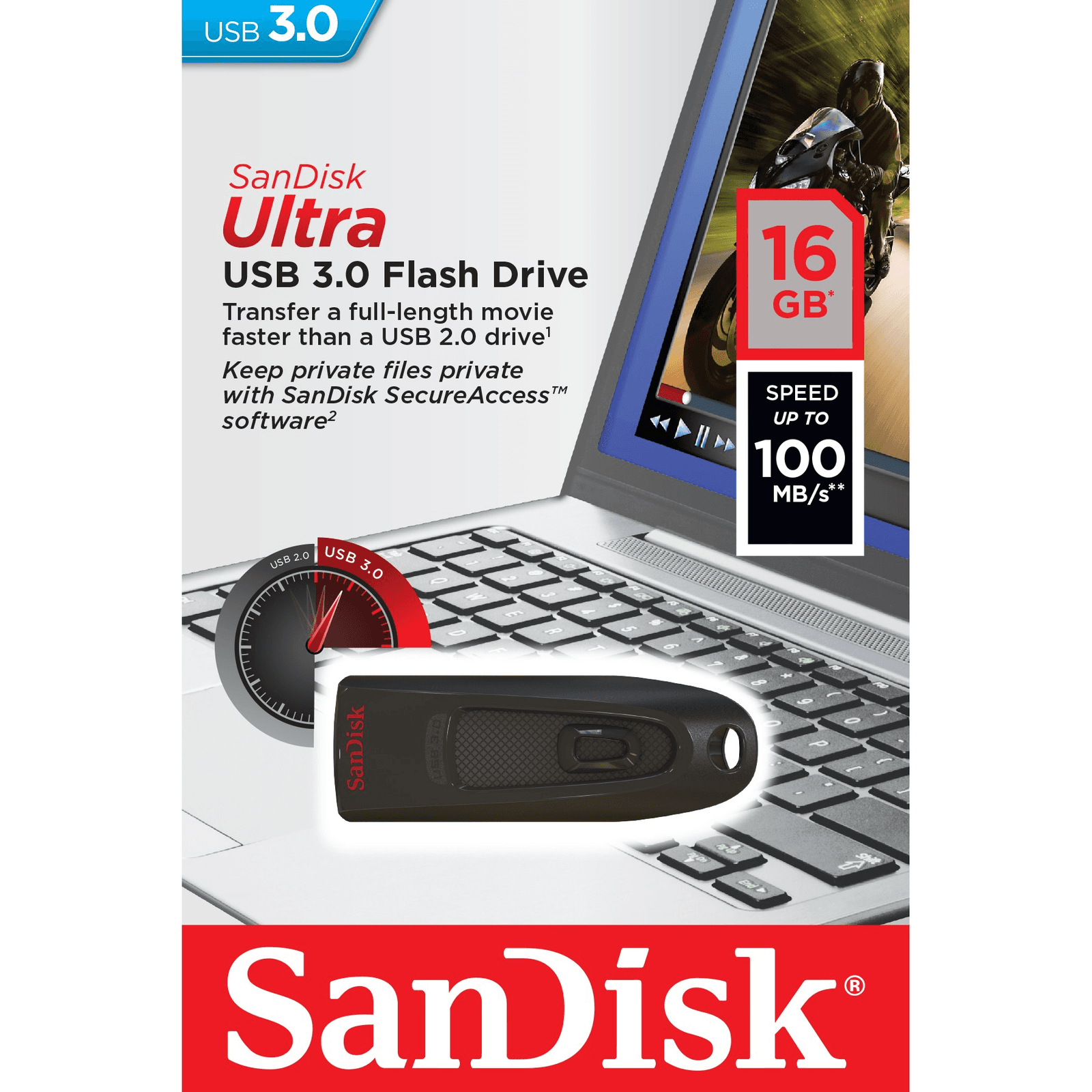 Pendrive SanDisk Ultra 16 GB USB 3.0 čierna