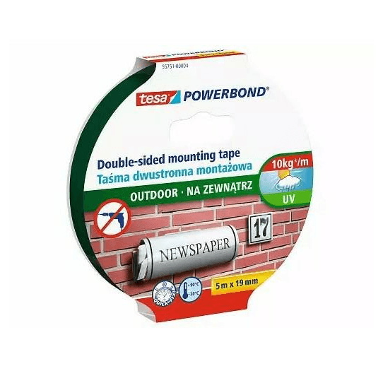 Tesa Powerbond obojstranná montážna penová páska pre exteriér 5 m x 19 mm