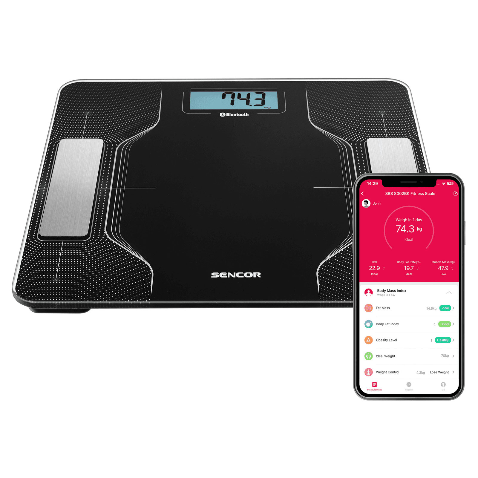 Fitness váha Sencor SBS 8002BL Bluetooth do 180 kg