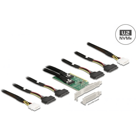 PCI Express 4.0 x16 karta na 4x SFF-8639 U.2 NVMe Low Profile Delock 90077