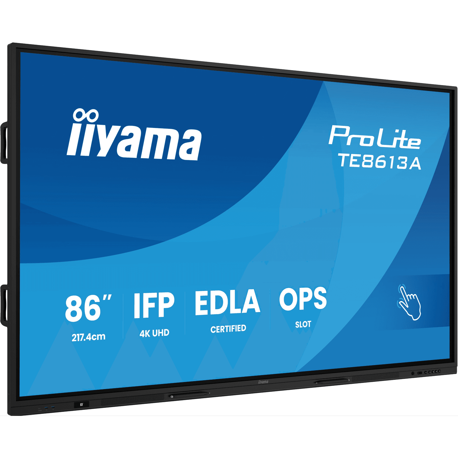 iiyama TE8613A-B2AG oznamovací displej Interaktívny plochý panel 2,17 m (85.6") Wi-Fi 500 cd/m² 4K Ultra HD Čierna Dotyková obrazovka Zabudovaný procesor Android 24/7