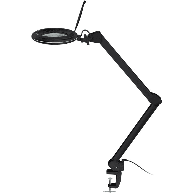 LED lupa so svorkou, 10 W, čierna 800 lm, nastavenie jasu a farby