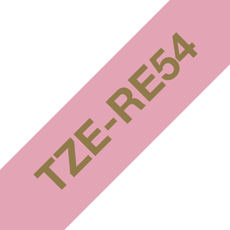 Brother TZE-RE54 páska na tvorbu štítkov Zlatá na ružovej