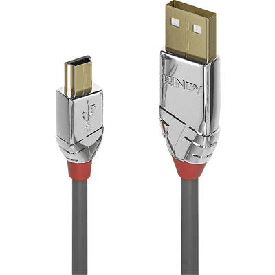 Lindy 36632 USB kábel 2 m USB 2.0 USB A Mini-USB B Šedá