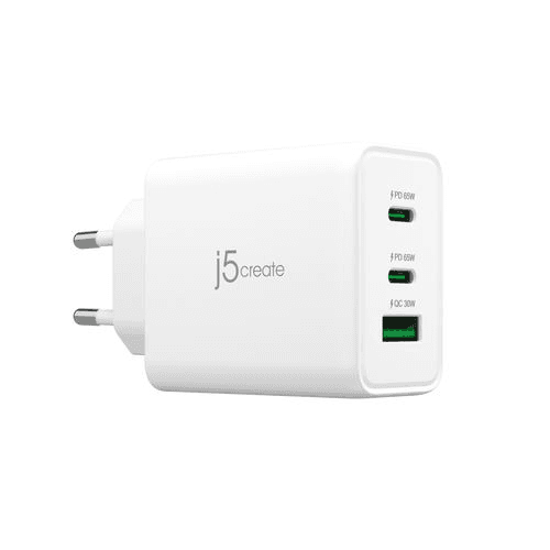 j5create JUP3365E-EN nabíjačka na PDA a mobilné telefóny Slúchadlá s mikrofónom, Mobilný počítač, Mobilný telefón, Laptop, Prenosná herná konzola, Smartwatch, Tablet Biela AC Rýchle nabíjanie Vnútorný