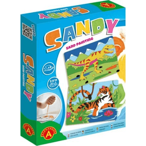 Alexander Toys Sandy Sand Painting Dinosaur + Tiger Sada omaľovánok