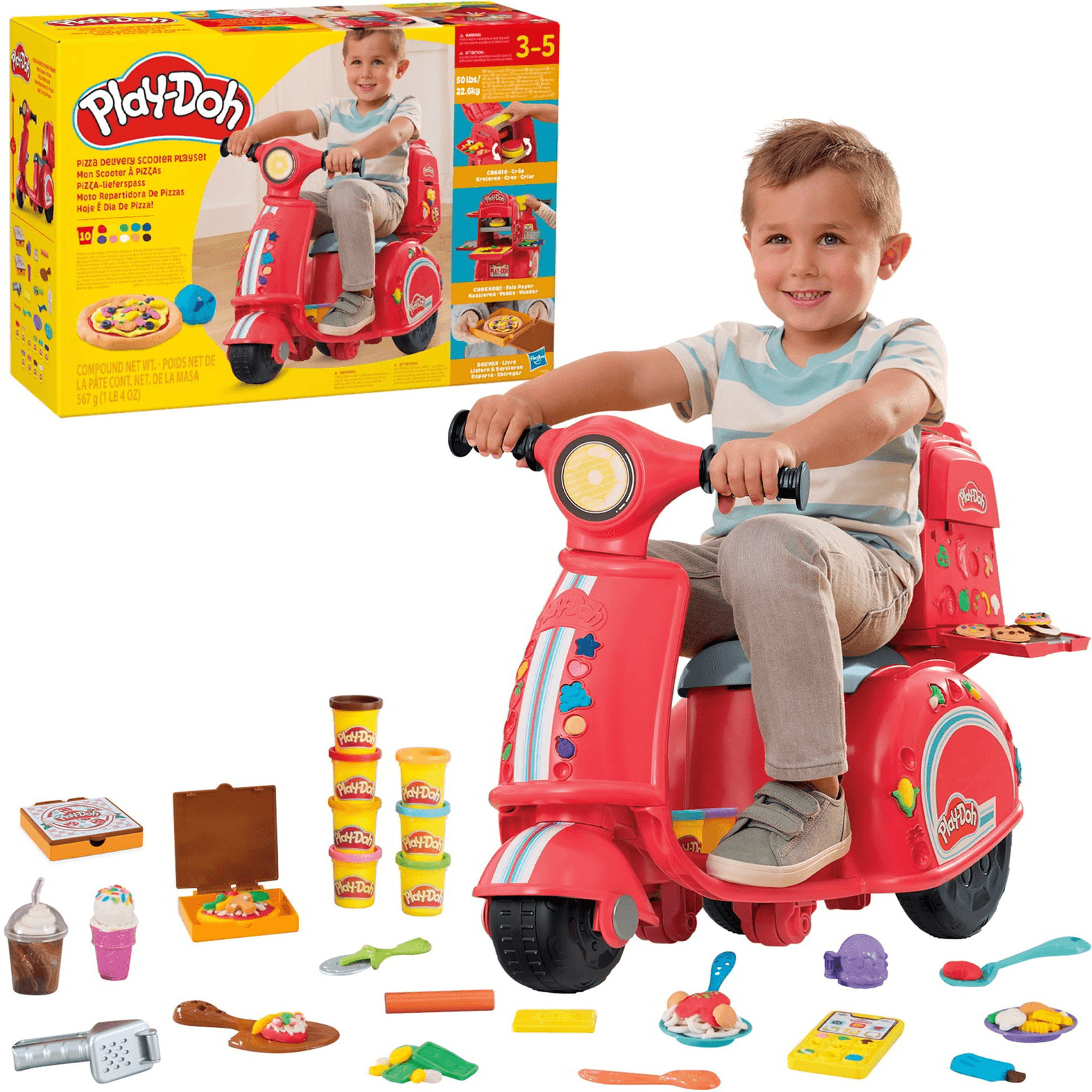 Play-Doh Pizza Delivery Scooter Playset Detské odrážadlo v tvare skútra