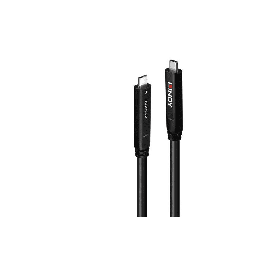 Lindy 43333 USB kábel 10 m USB 3.2 Gen 1 (3.1 Gen 1) USB C Čierna