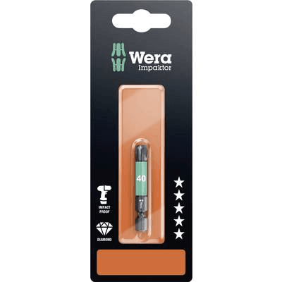 Bit Torx T 40 Wera 867/4 IMP DC SB SiS nástrojová oceľ Legovaná oceľ, s