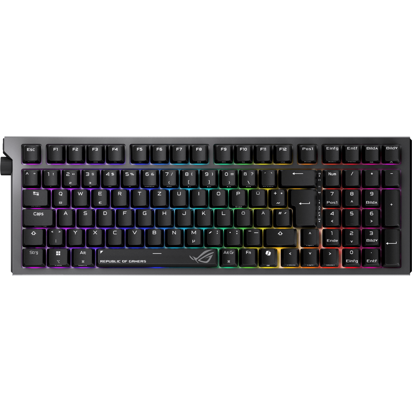 ASUS ROG Strix Morph 96 Wireless klávesnica Hranie USB + RF Wireless + Bluetooth QWERTZ Nemecký Čierna