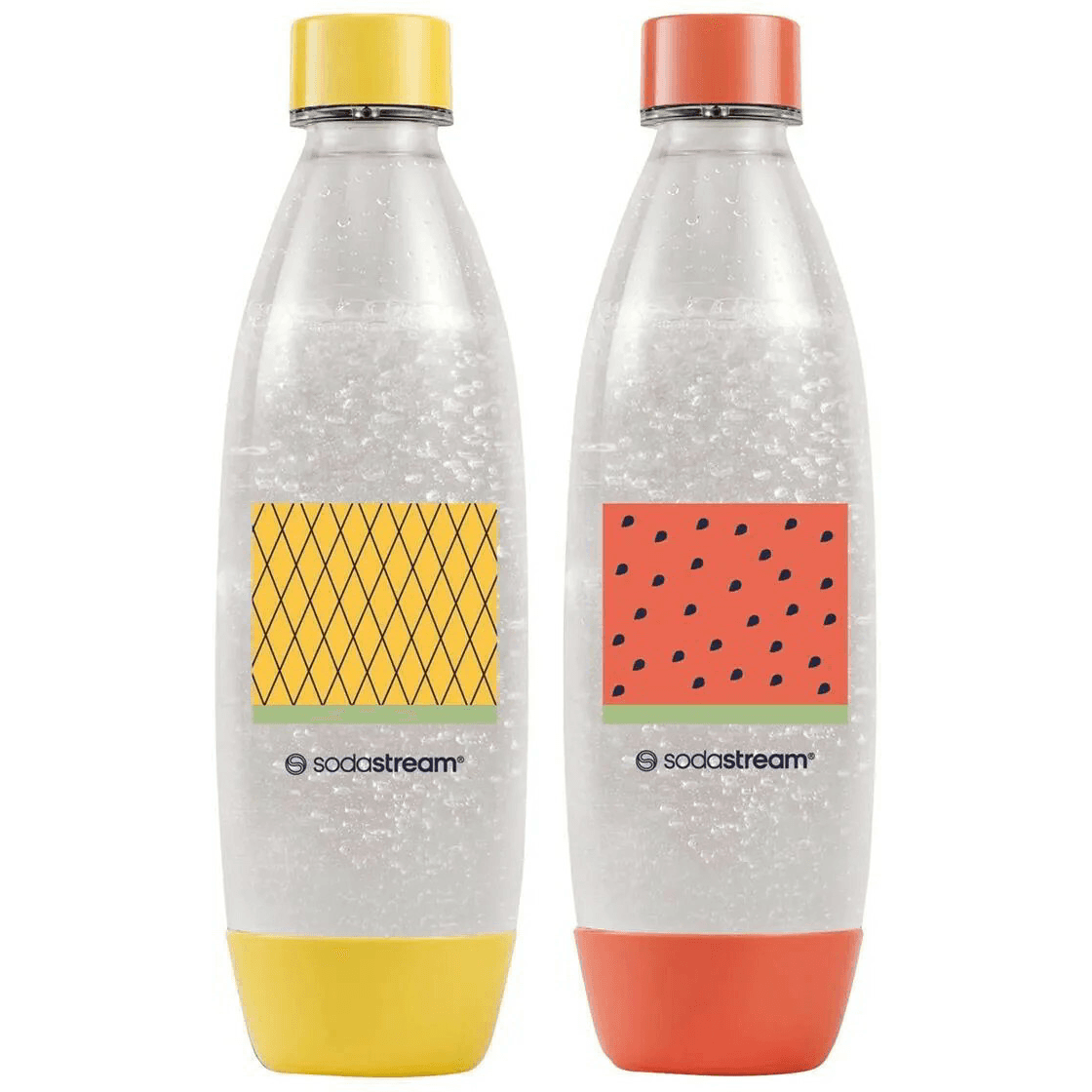Sada 2 ks 1 litrové fľaše Sodastream do výrobníka sódy oranžovo-žltá