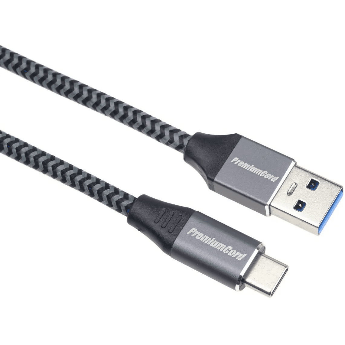 Kábel PremiumCord USB - USB typ C 3 m strieborný