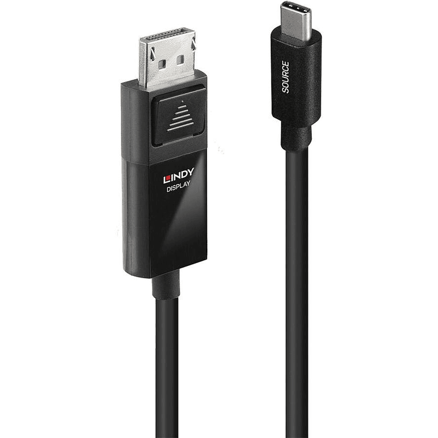 Lindy 43343 adaptér na video kábel 3 m USB Typ-C DisplayPort Čierna