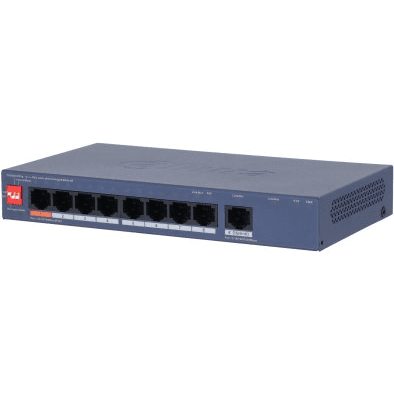 Dahua Technology CS4009-8ET1GT-60 sieťový prepínač Riadený L2 Gigabit Ethernet (10/100/1000) Podpora napájania cez Ethernet (PoE) Stolová/nástenná montáž Modrá