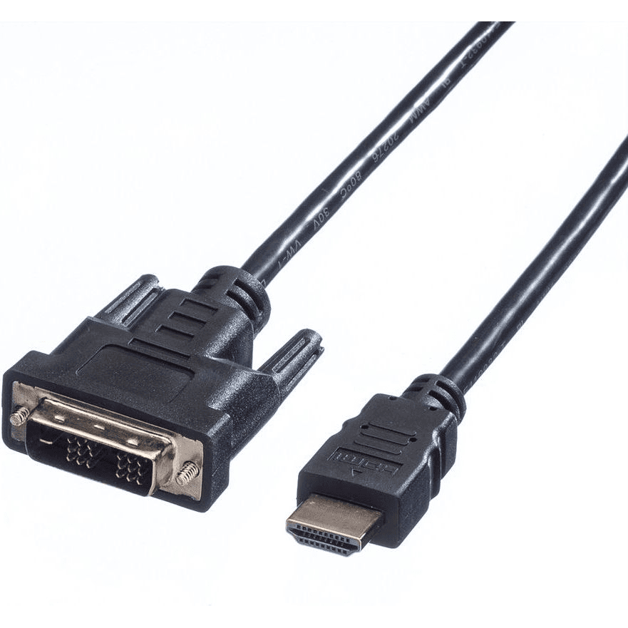VALUE Kábel / Prevodník pre monitor DVI (18+1) / HDMI M/M čierny 10m