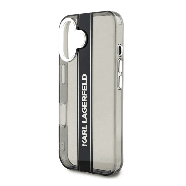 Karl Lagerfeld IML Stripe Logo Zadný Kryt pre iPhone 16 Black
