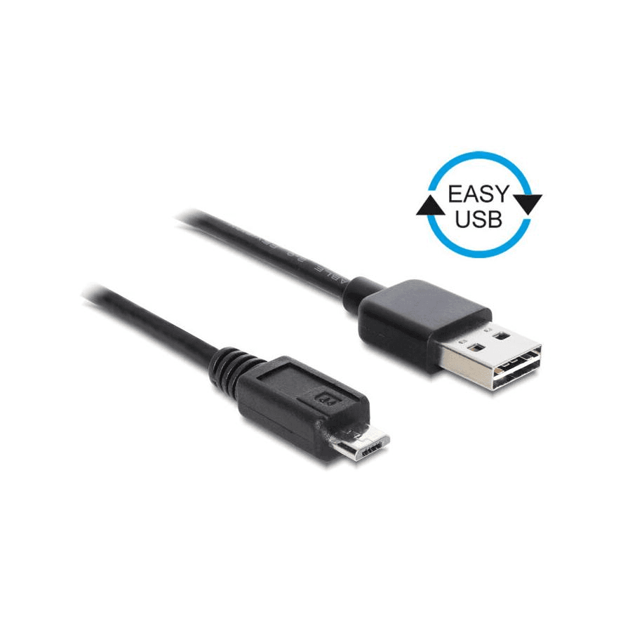 Kábel Delock USB typ C - microUSB typ B 0,5 m čierny