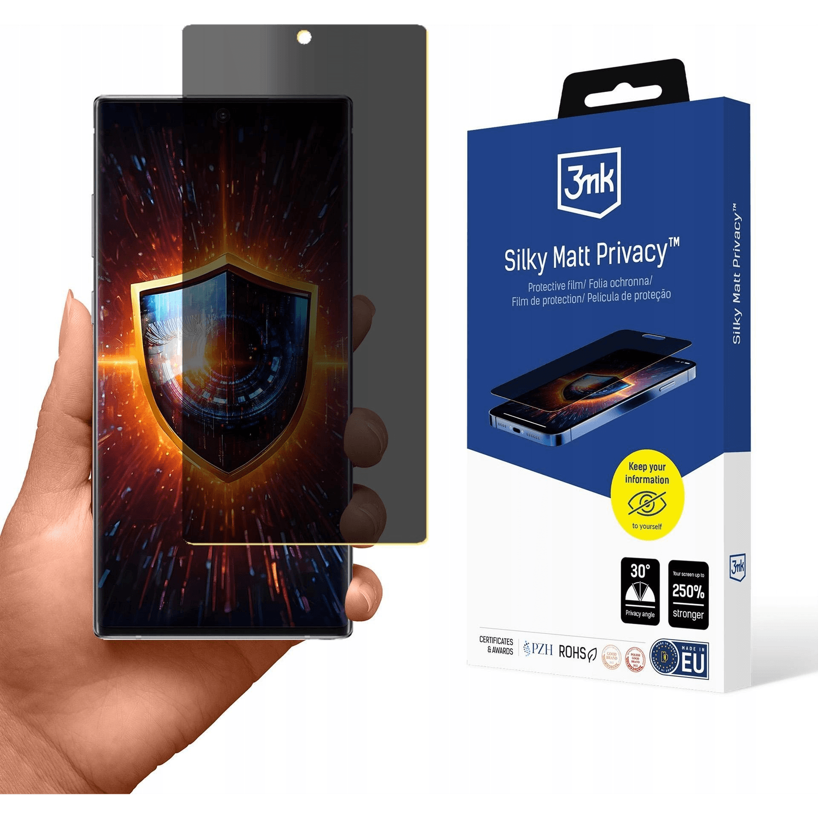 Ochranná fólia s ochranou súkromia 3mk Silky Matt Privacy pre Samsung
